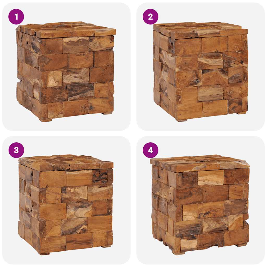 Tabouret de rangement Bois de teck massif - XIOS