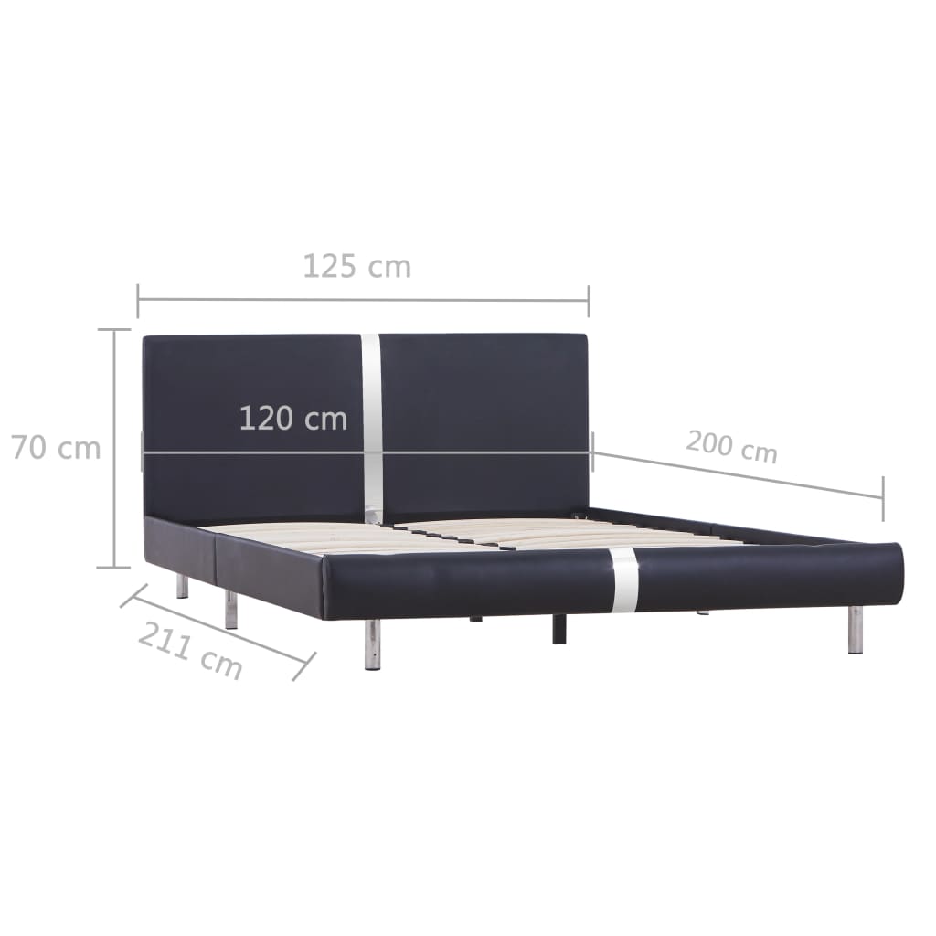 Cadre de lit sans matelas noir similicuir 120x200 cm - XIOS