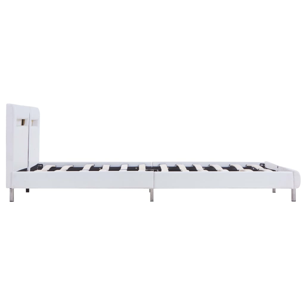 Cadre de lit avec LED sans matelas blanc 180x200 cm - XIOS
