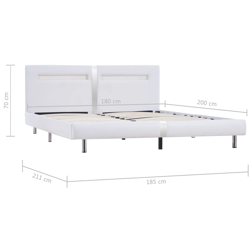 Cadre de lit avec LED sans matelas blanc 180x200 cm - XIOS