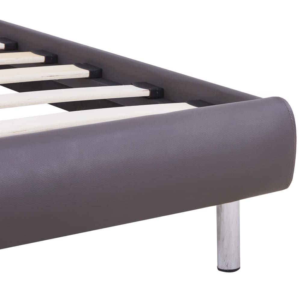 Cadre de lit avec LED sans matelas gris similicuir 90x200 cm - XIOS