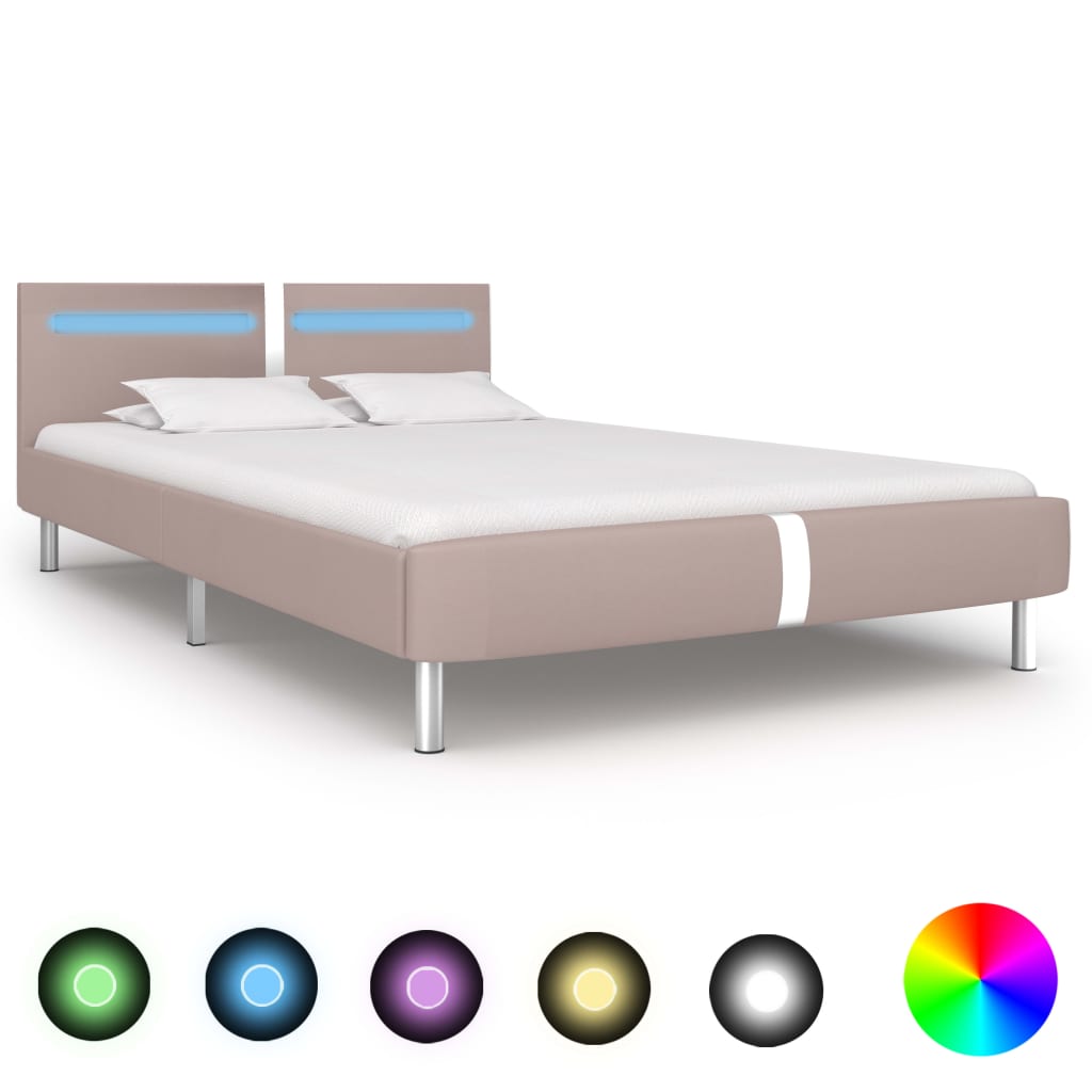 Cadre de lit avec LED sans matelas cappuccino 120x200 cm - XIOS