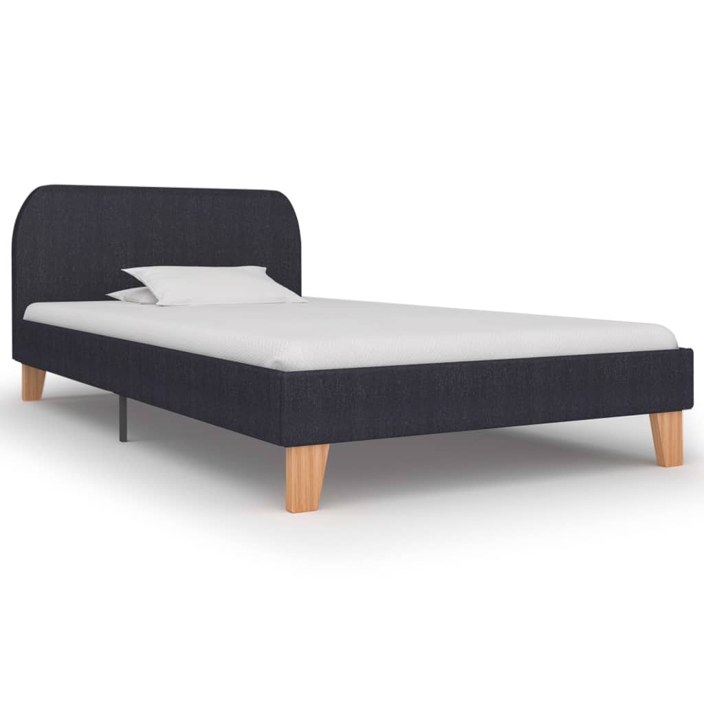 Cadre de lit sans matelas gris foncé tissu 90x200 cm - XIOS