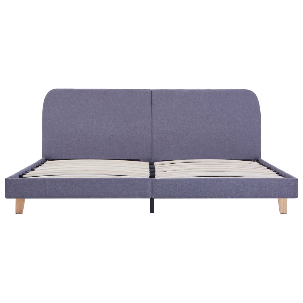 Cadre de lit sans matelas gris clair tissu 160x200 cm - XIOS