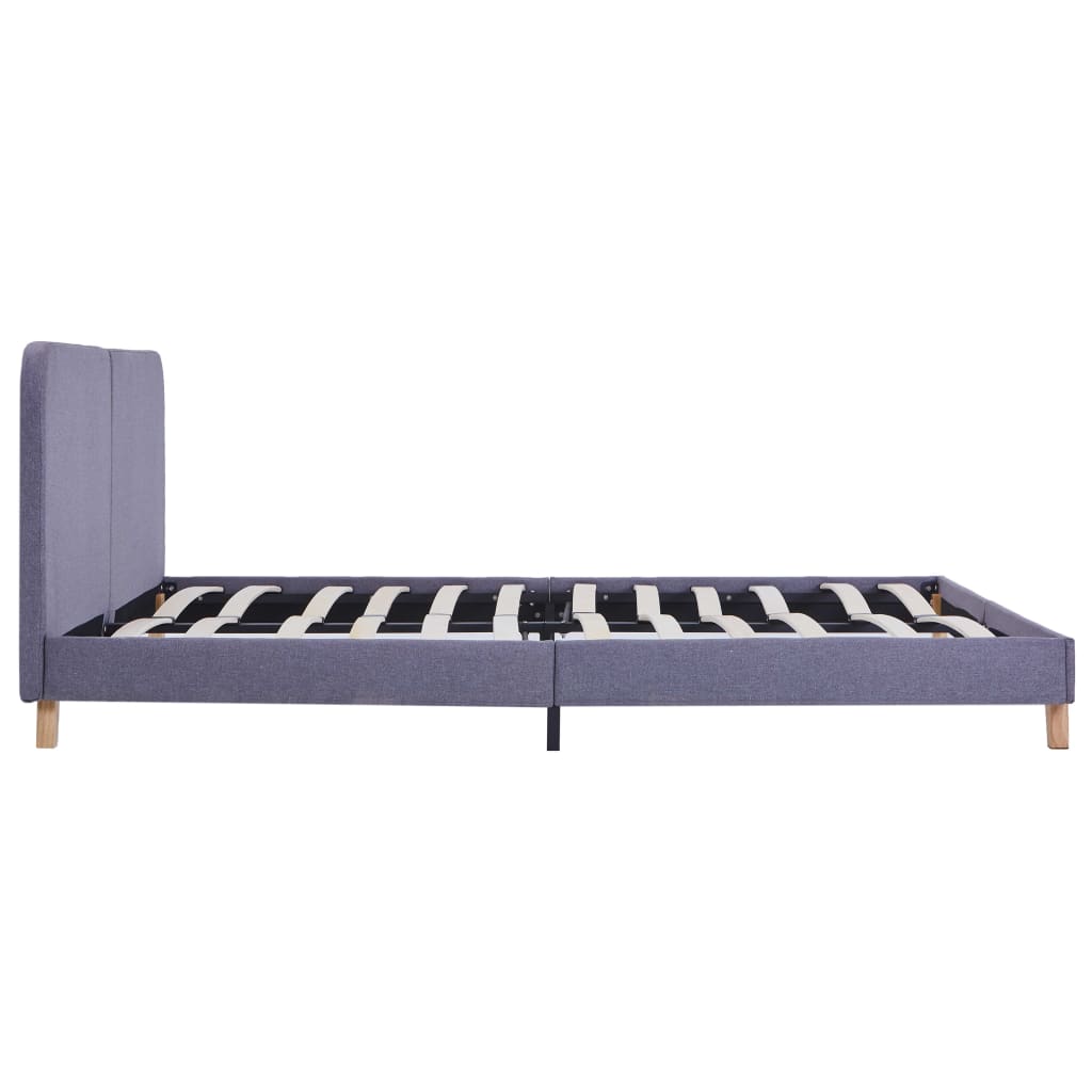 Cadre de lit sans matelas gris clair tissu 160x200 cm - XIOS