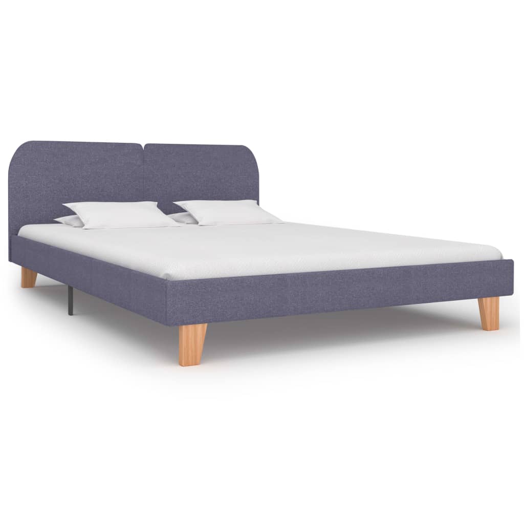 Cadre de lit sans matelas gris clair tissu 180x200 cm - XIOS