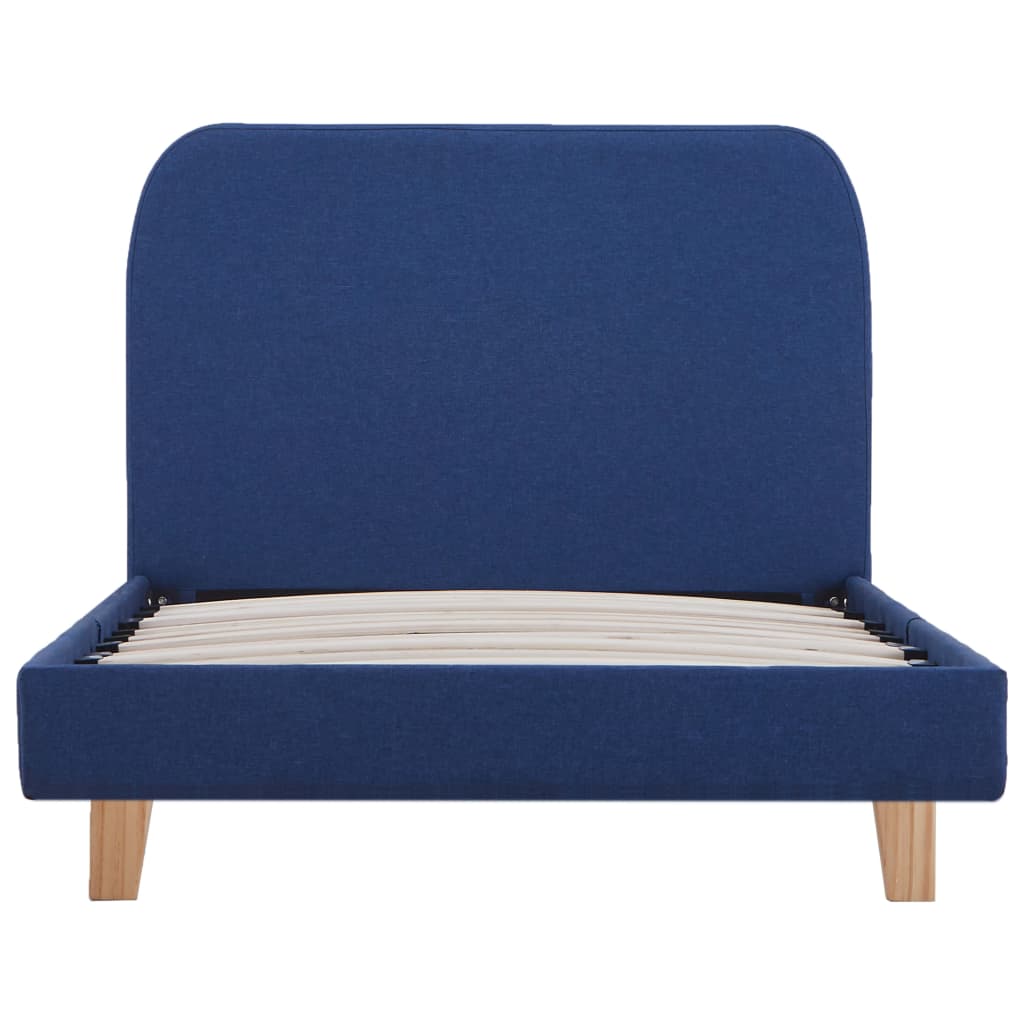 Cadre de lit sans matelas bleu tissu 90x200 cm - XIOS
