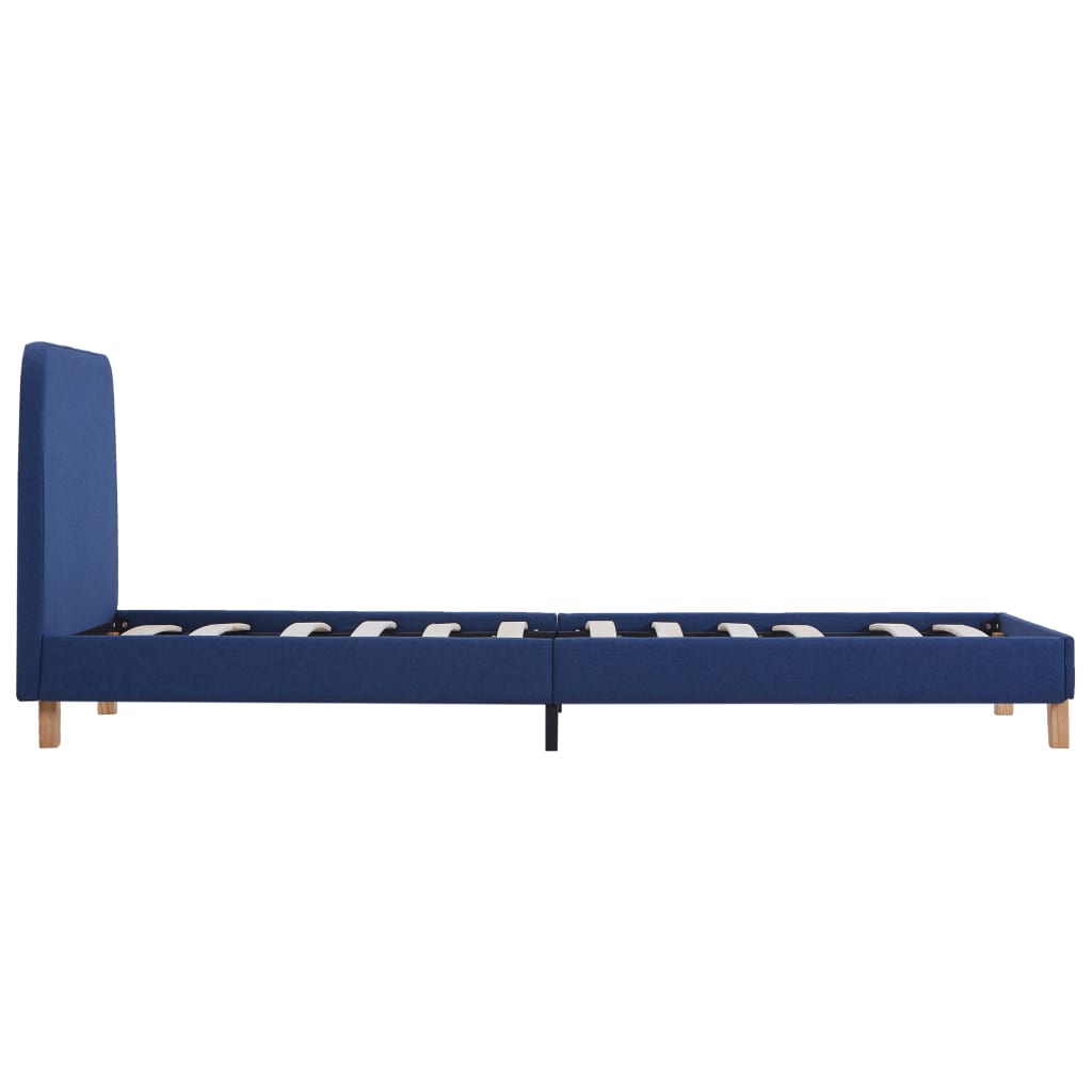 Cadre de lit sans matelas bleu tissu 90x200 cm - XIOS