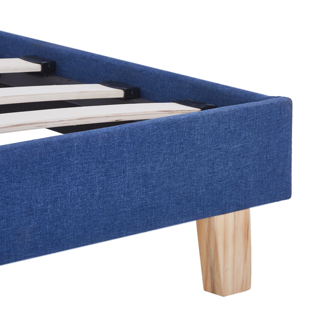 Cadre de lit sans matelas bleu tissu 90x200 cm - XIOS