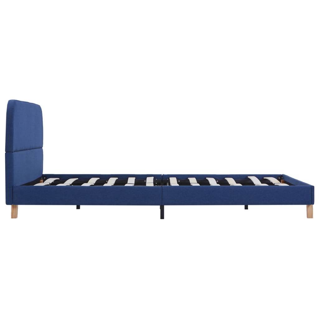 Cadre de lit sans matelas bleu tissu 140x200 cm - XIOS