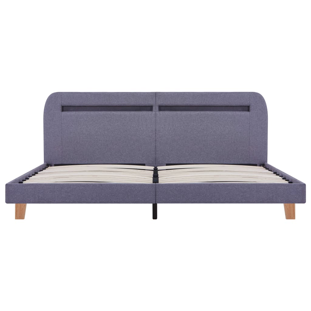 Cadre de lit avec LED sans matelas gris clair tissu 160x200 cm - XIOS
