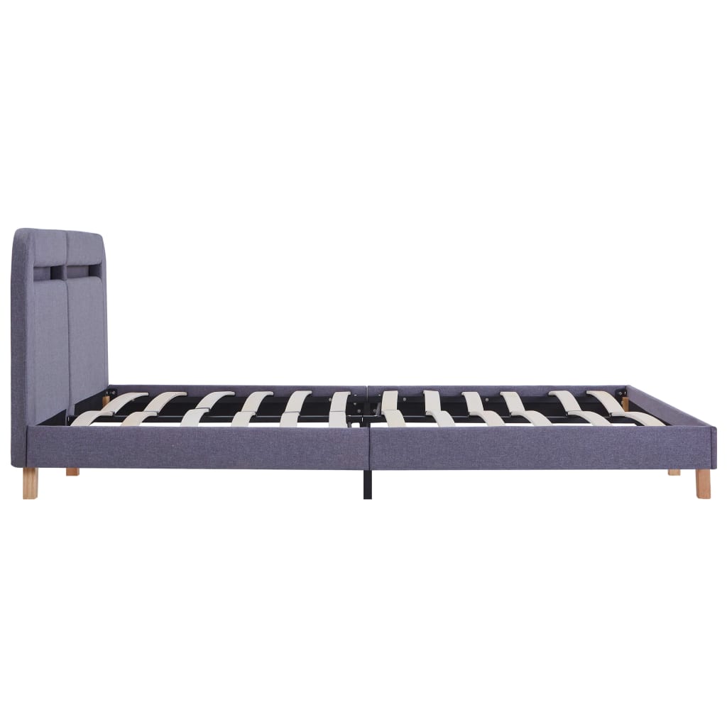 Cadre de lit avec LED sans matelas gris clair tissu 160x200 cm - XIOS