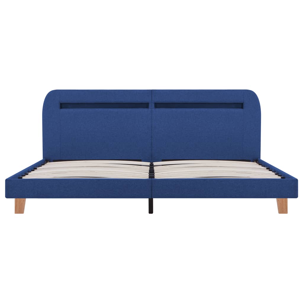 Cadre de lit avec LED sans matelas bleu tissu 180x200 cm - XIOS