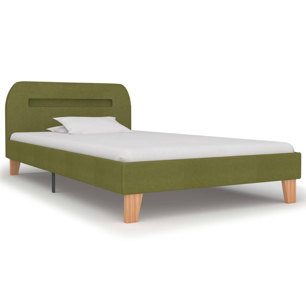 Cadre de lit avec LED sans matelas vert tissu 90x200 cm - XIOS