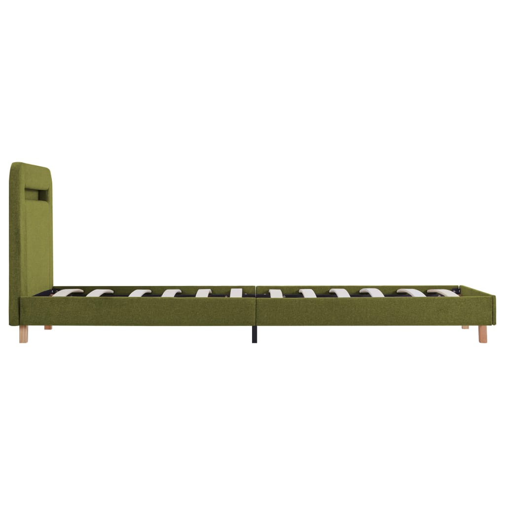 Cadre de lit avec LED sans matelas vert tissu 90x200 cm - XIOS