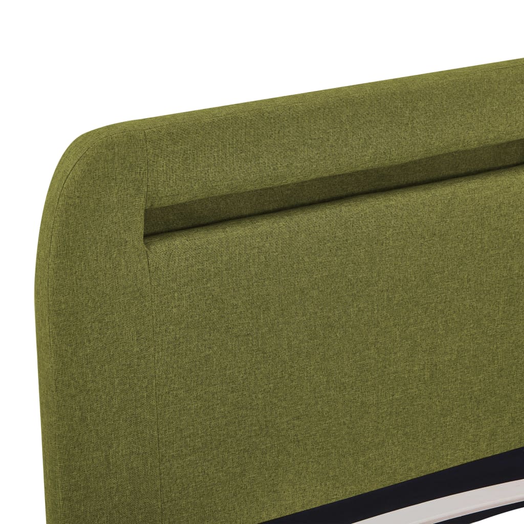 Cadre de lit avec LED sans matelas vert tissu 160x200 cm - XIOS
