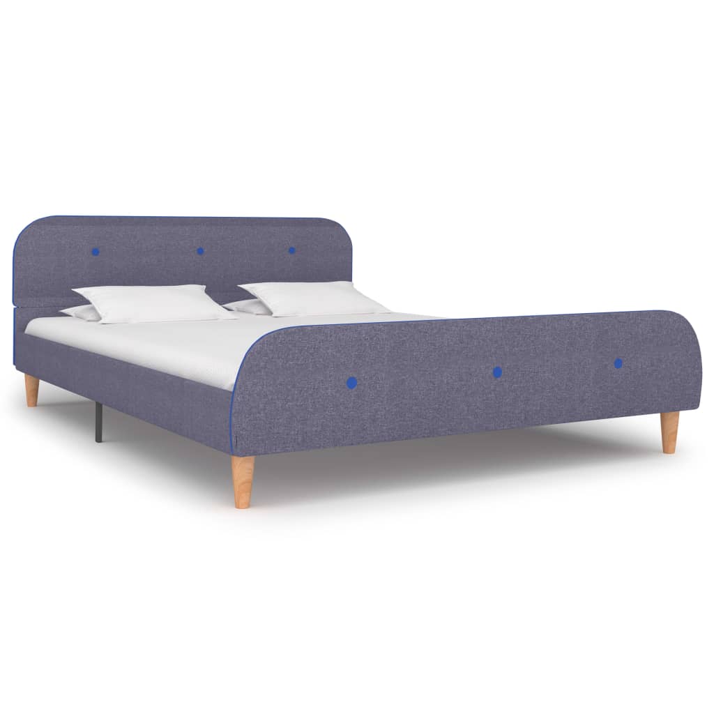 Cadre de lit sans matelas gris clair tissu 140x200 cm - XIOS