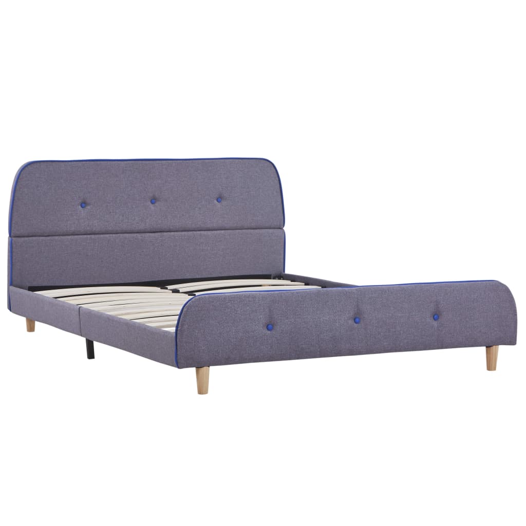 Cadre de lit sans matelas gris clair tissu 140x200 cm - XIOS