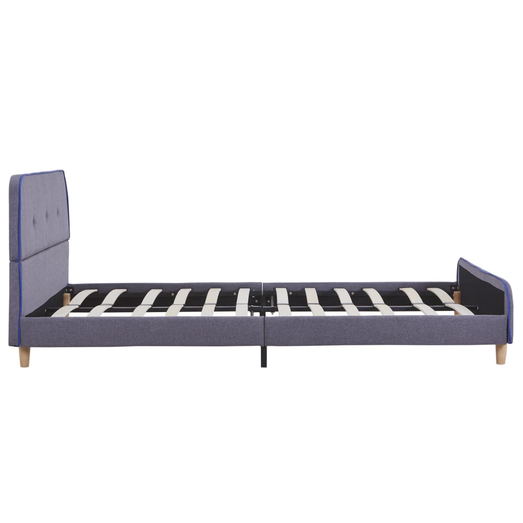 Cadre de lit sans matelas gris clair tissu 140x200 cm - XIOS