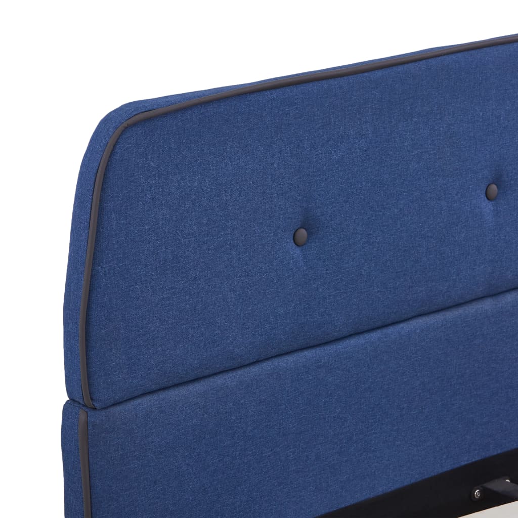 Cadre de lit sans matelas bleu tissu 140x200 cm - XIOS