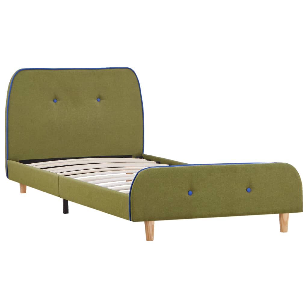 Cadre de lit sans matelas vert tissu 90x200 cm - XIOS