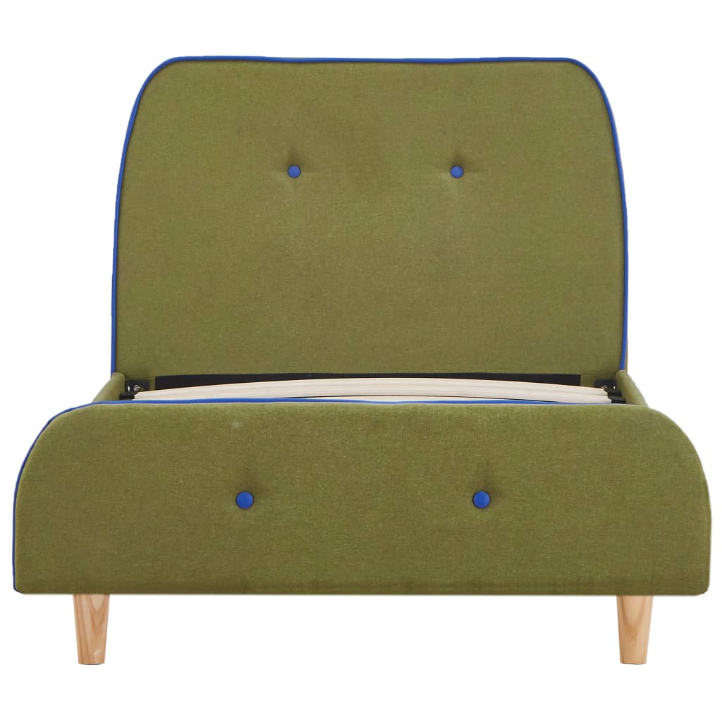 Cadre de lit sans matelas vert tissu 90x200 cm - XIOS