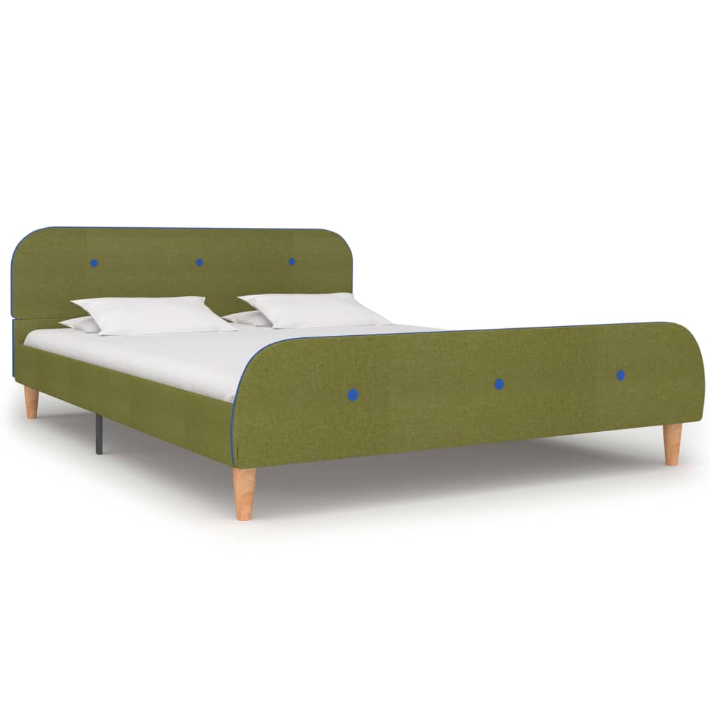 Cadre de lit sans matelas vert tissu 140x200 cm - XIOS