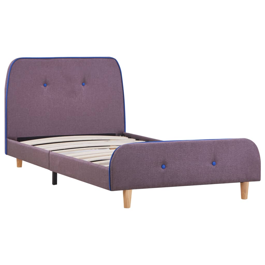 Cadre de lit sans matelas taupe tissu 90x200 cm - XIOS