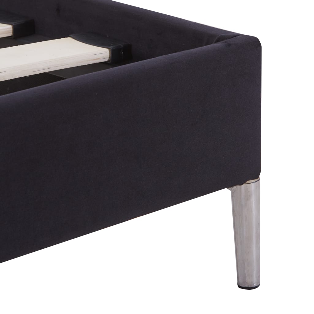 Cadre de lit sans matelas noir tissu 90x200 cm - XIOS
