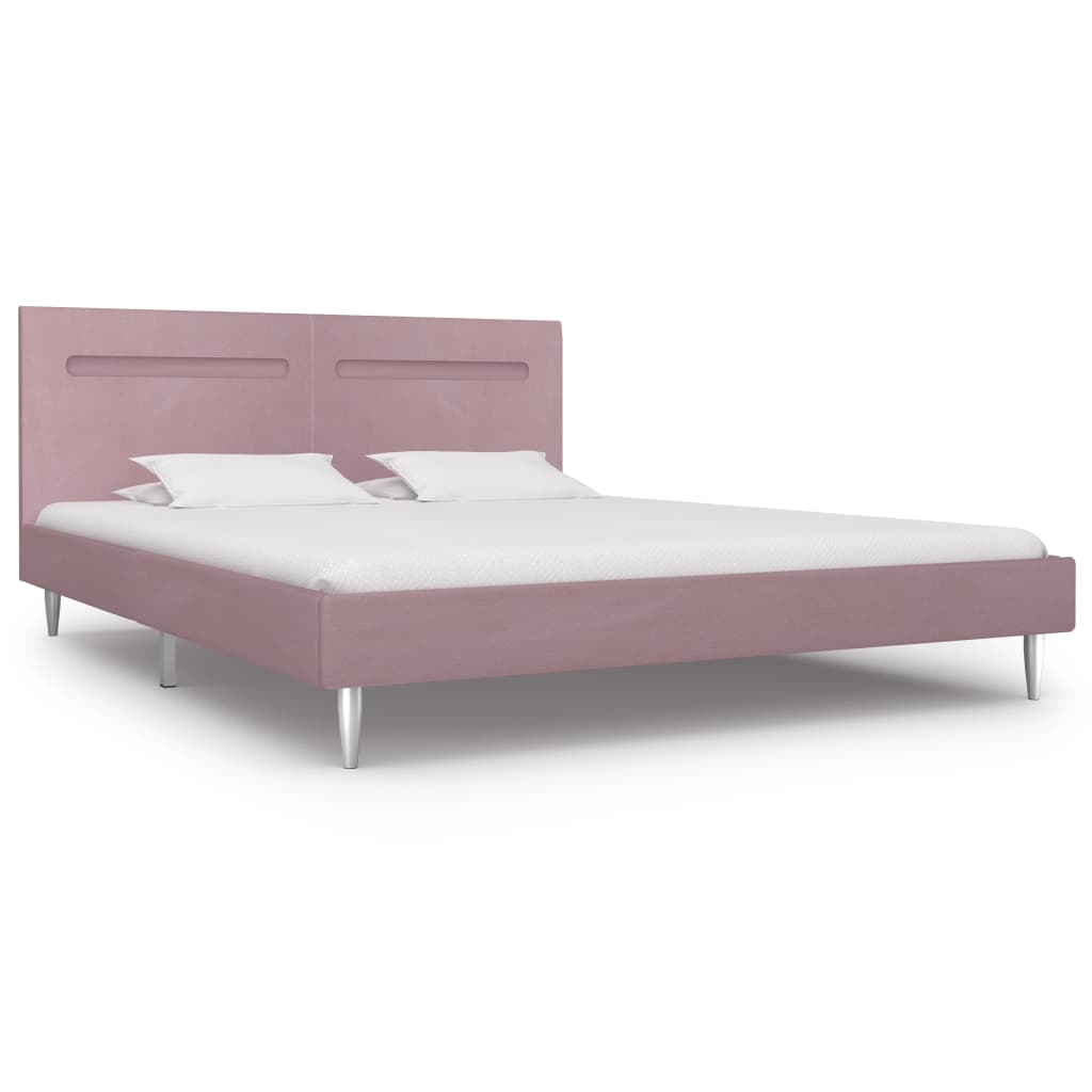 Cadre de lit avec LED sans matelas rose tissu 180x200 cm - XIOS