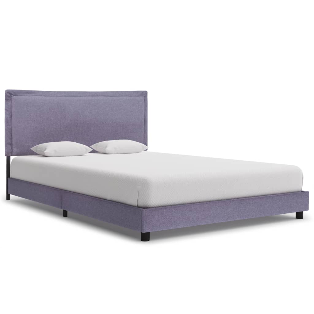 Cadre de lit sans matelas gris clair tissu 140x200 cm - XIOS
