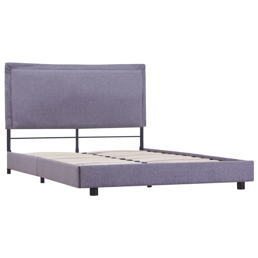 Cadre de lit sans matelas gris clair tissu 140x200 cm - XIOS