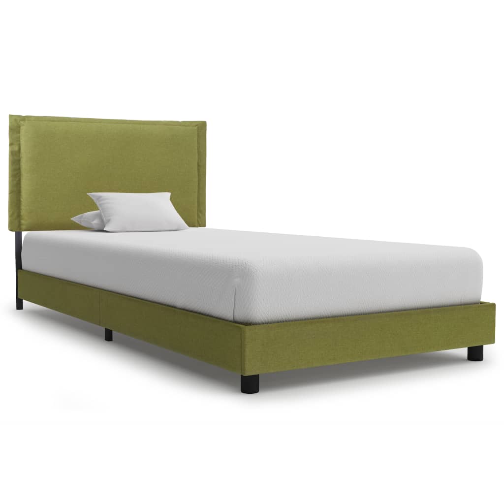 Cadre de lit sans matelas vert tissu 90x200 cm - XIOS