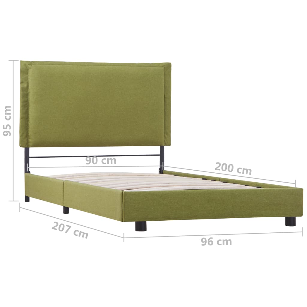 Cadre de lit sans matelas vert tissu 90x200 cm - XIOS