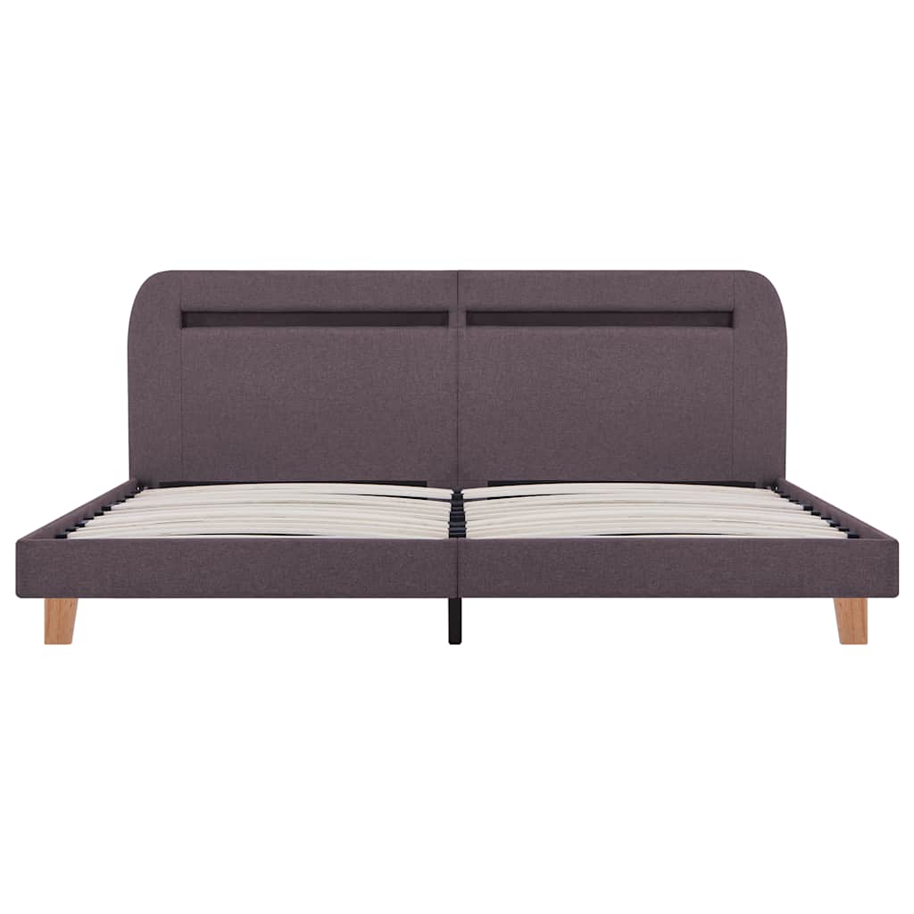 Cadre de lit avec LED sans matelas taupe tissu 150x200 cm - XIOS