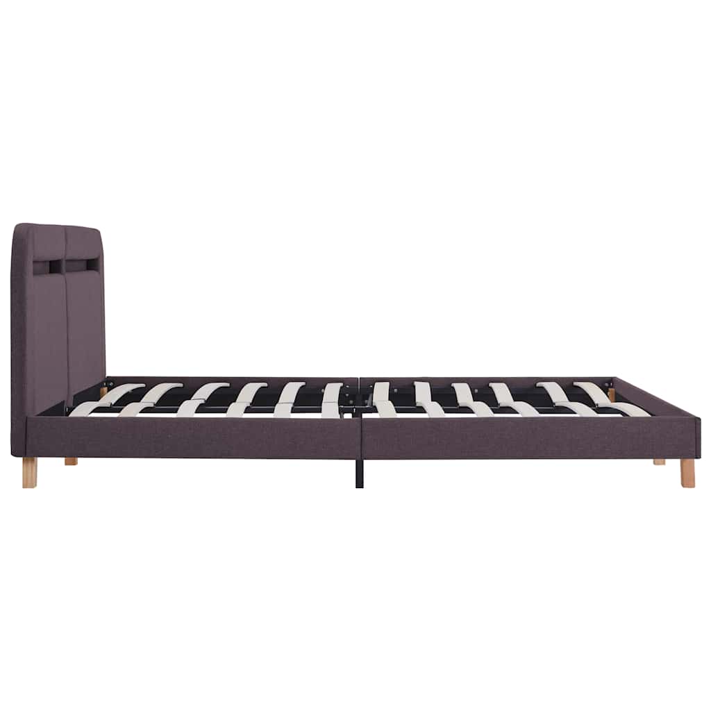 Cadre de lit avec LED sans matelas taupe tissu 150x200 cm - XIOS