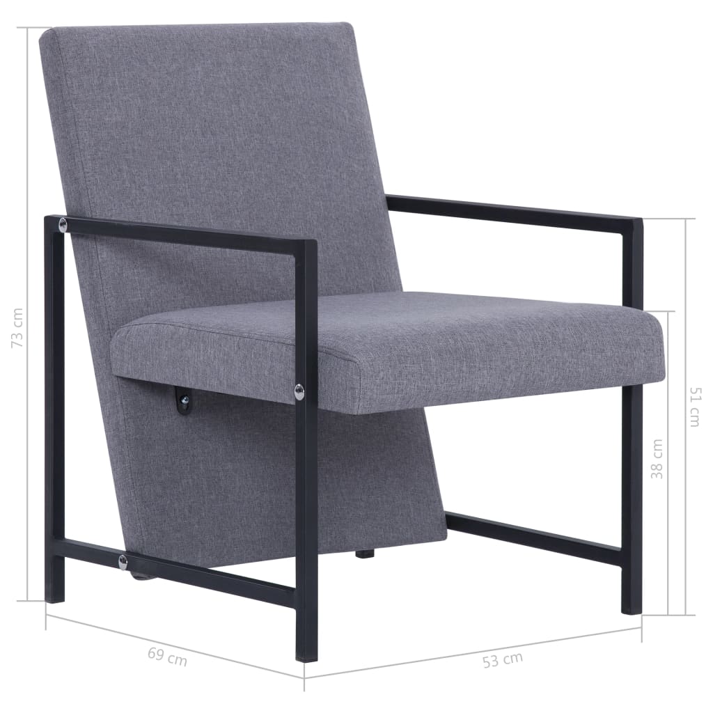 Fauteuil gris clair tissu - XIOS
