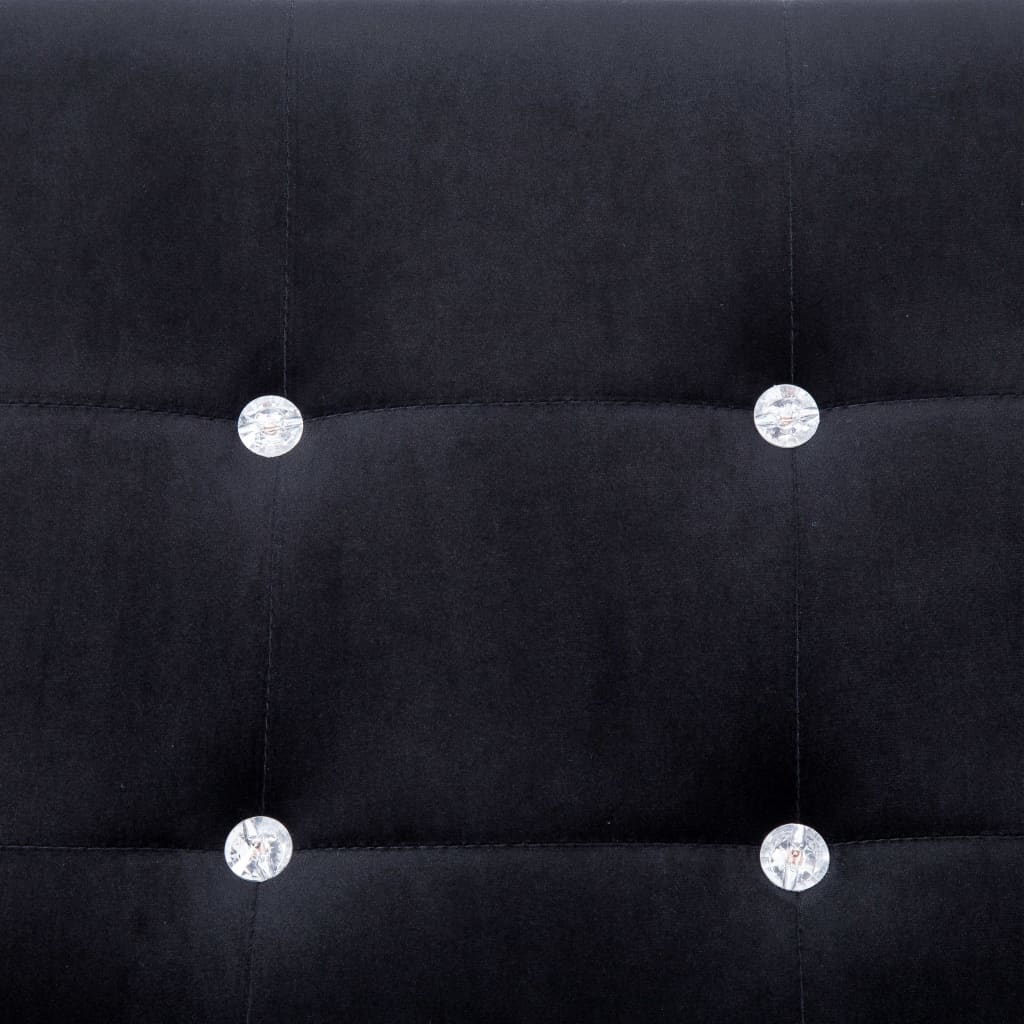 Canapé 2 places avec accoudoirs Noir Chrome et velours - XIOS
