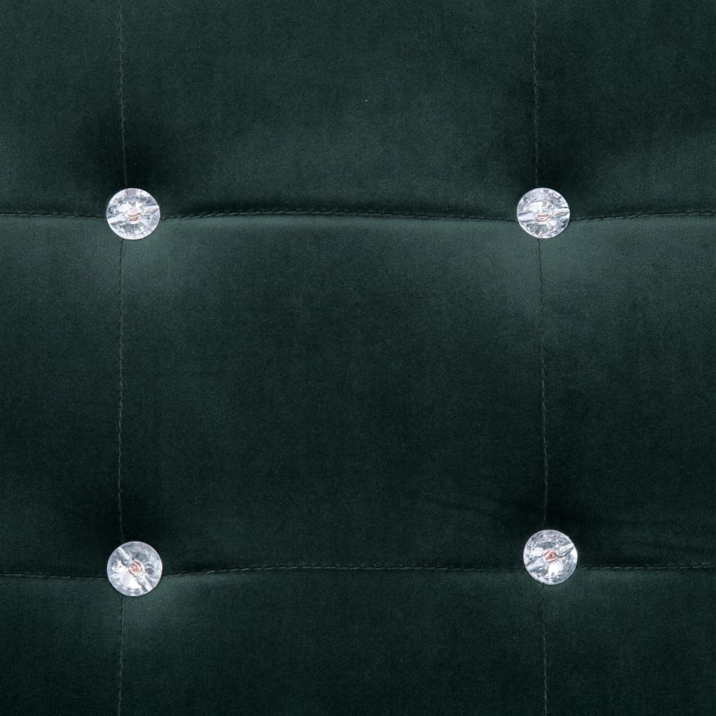 Canapé 2 places avec accoudoirs Vert foncé Chrome et velours - XIOS