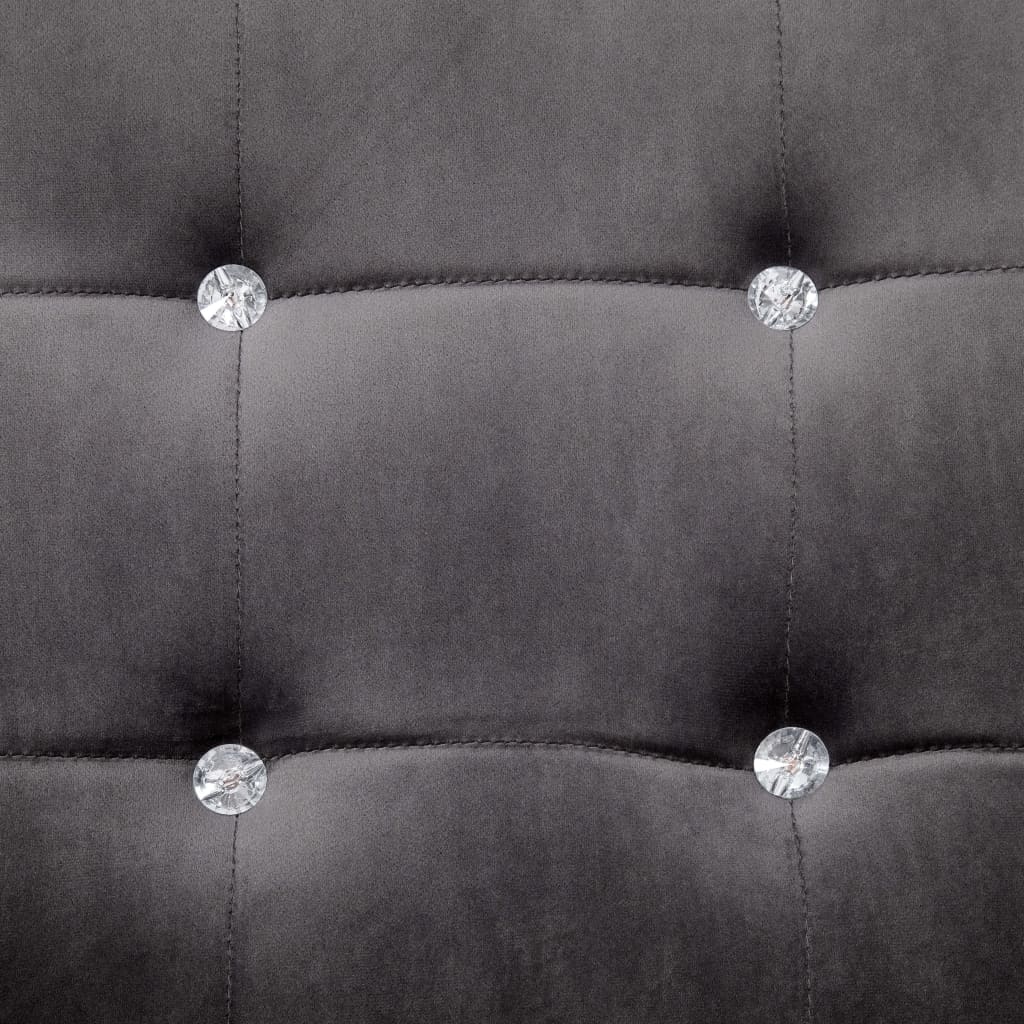 Canapé 2 places avec accoudoirs Gris foncé Chrome et velours - XIOS