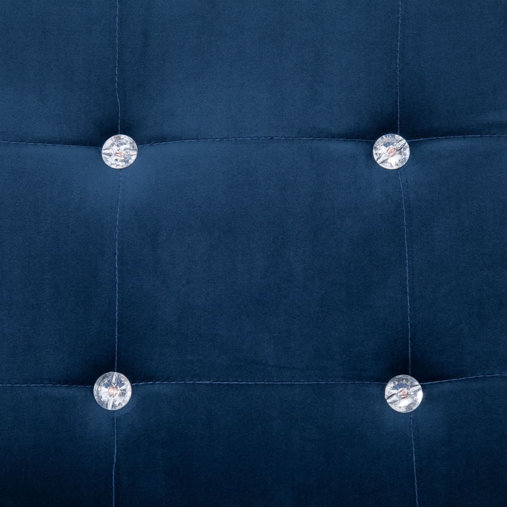 Canapé 2 places avec accoudoirs Bleu Chrome et velours - XIOS