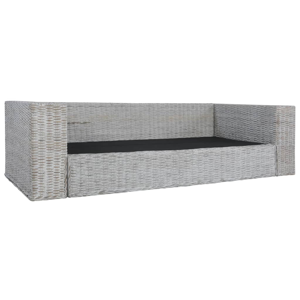Canapé à 3 places avec coussins Gris Rotin naturel - XIOS