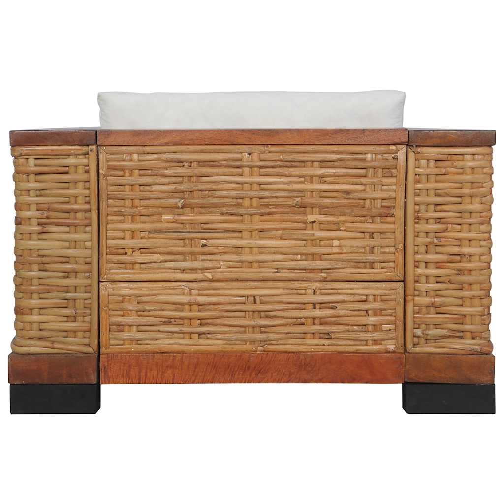 Fauteuil avec coussins Marron Rotin naturel - XIOS