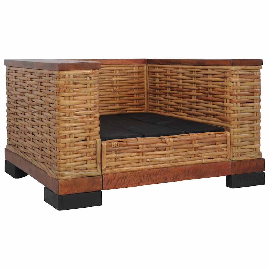 Fauteuil avec coussins Marron Rotin naturel - XIOS