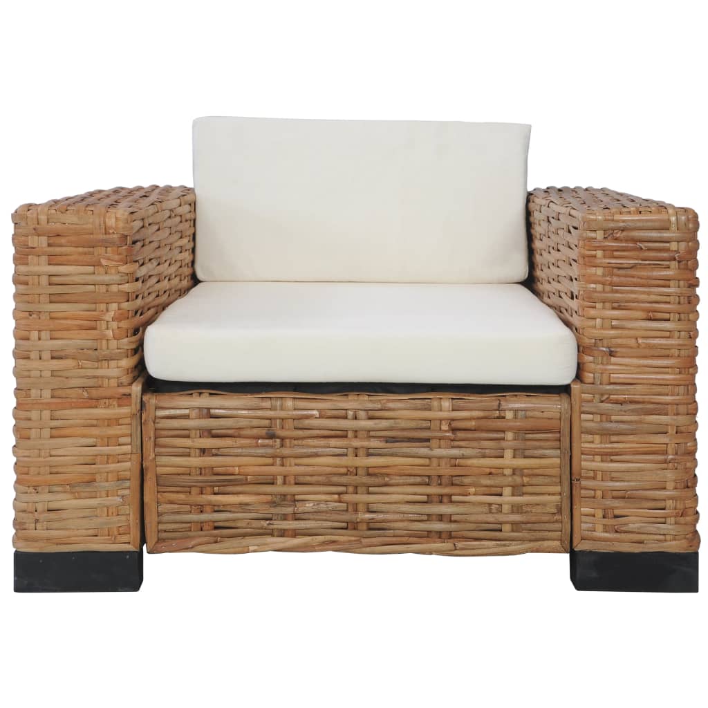 Fauteuil avec coussins Rotin naturel Fauteuils vidaXL