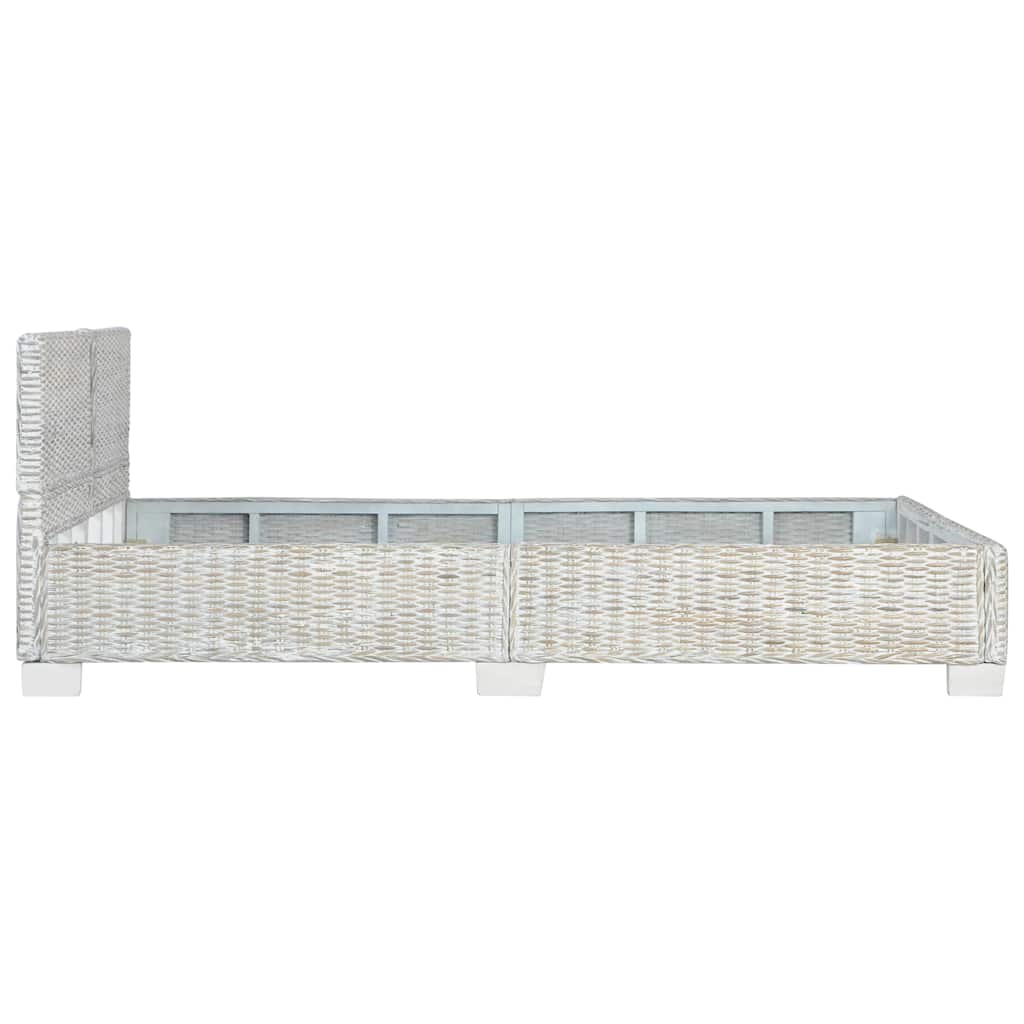 Cadre de lit sans matelas Gris Rotin naturel 140x200 cm - XIOS