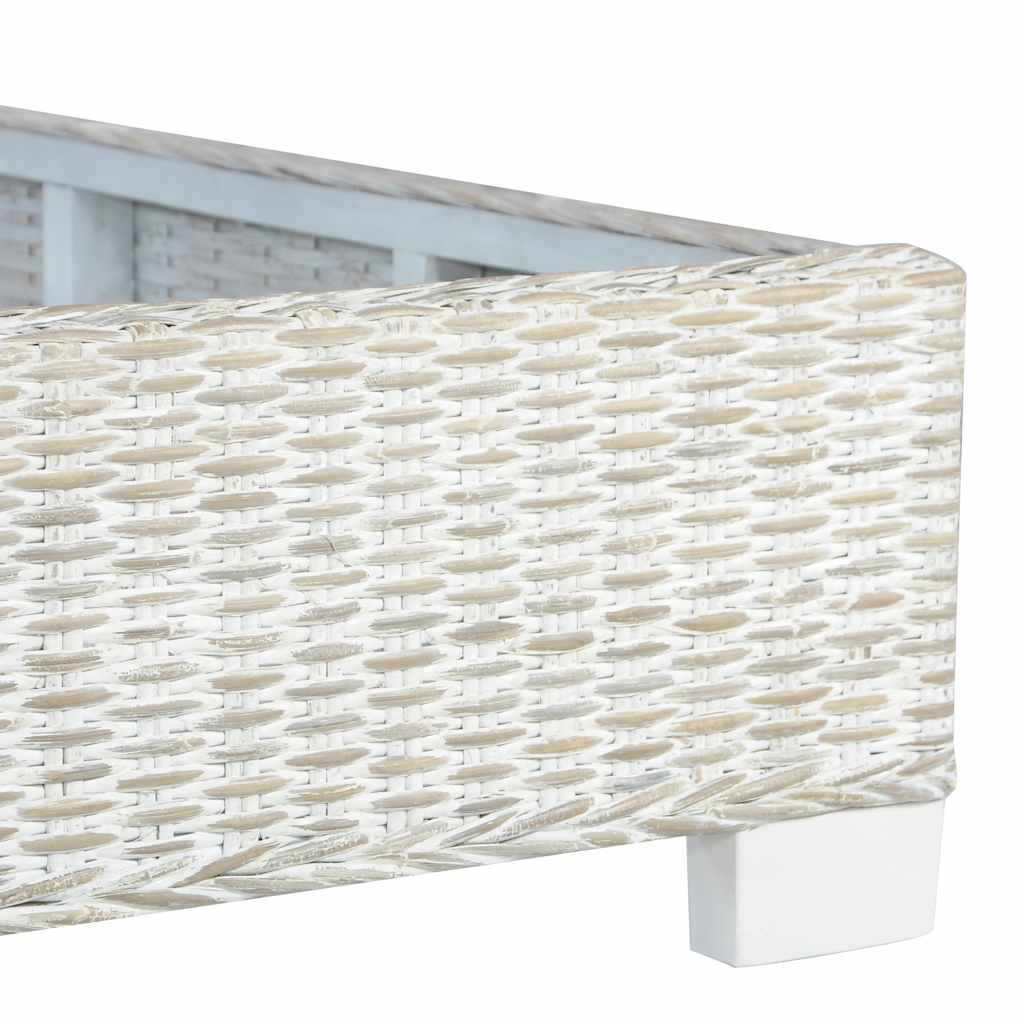 Cadre de lit sans matelas Gris Rotin naturel 140x200 cm - XIOS