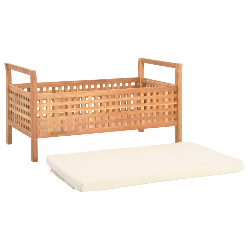 Banc de rangement 93x49x49 cm Bois de noyer massif - XIOS