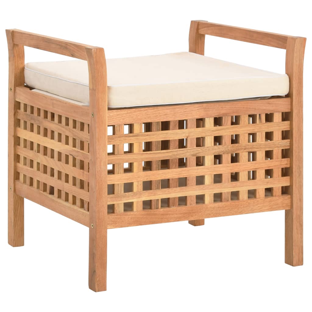 Banc de rangement 49x48x49 cm Bois de noyer massif - XIOS