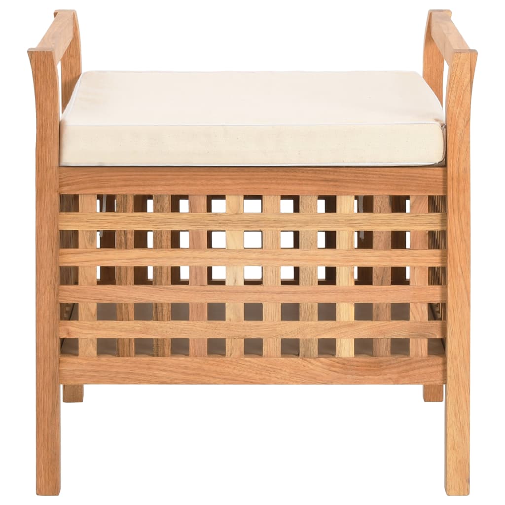 Banc de rangement 49x48x49 cm Bois de noyer massif - XIOS